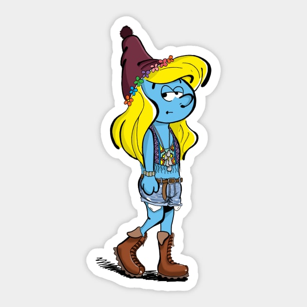 Hipster Smurfette Sticker by mattlassen